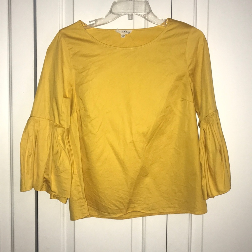 Yellow Bell Sleeved Shirt